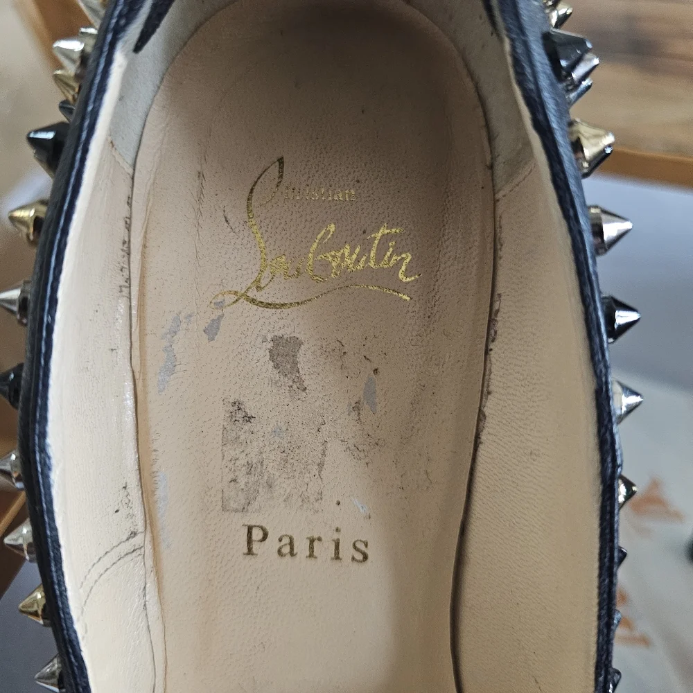 CHRISTIAN LOUBOUTIN Calfskin Daffodile Mix Spikes 160 Pumps Sz 41 - Picture 7 of 15